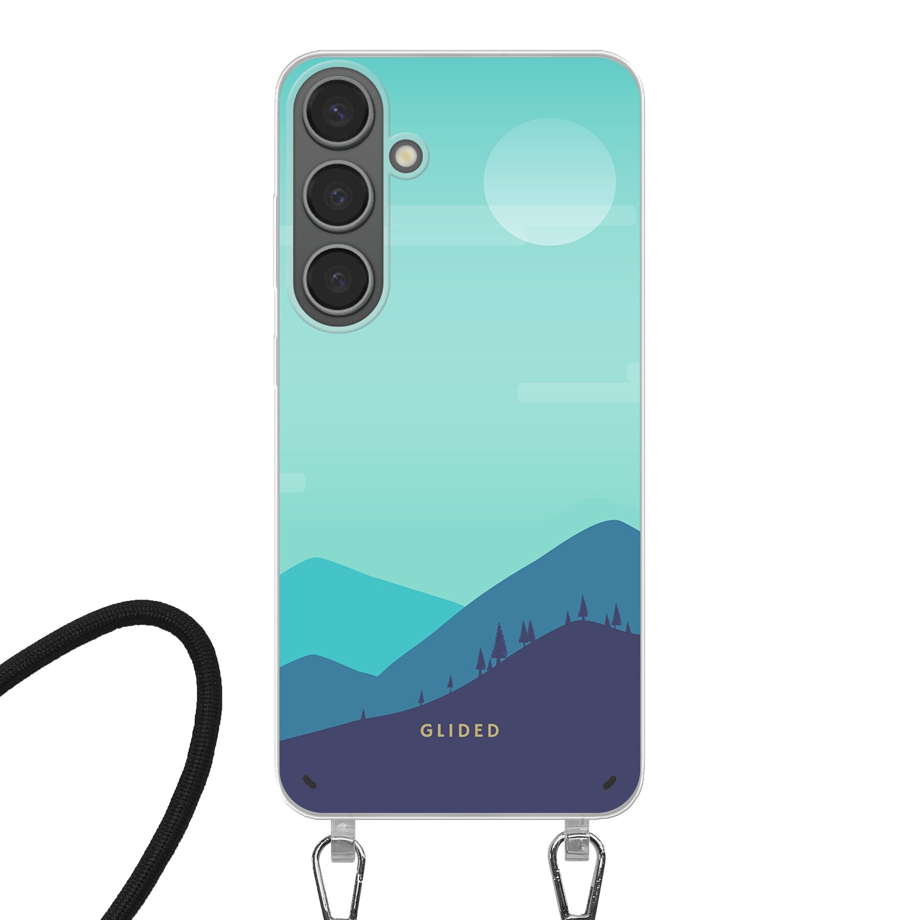 Samsung Galaxy S24 Plus Handyhülle im Alpine Design mit Bergmotiven, bietet stilvollen Schutz und Funktionalität.